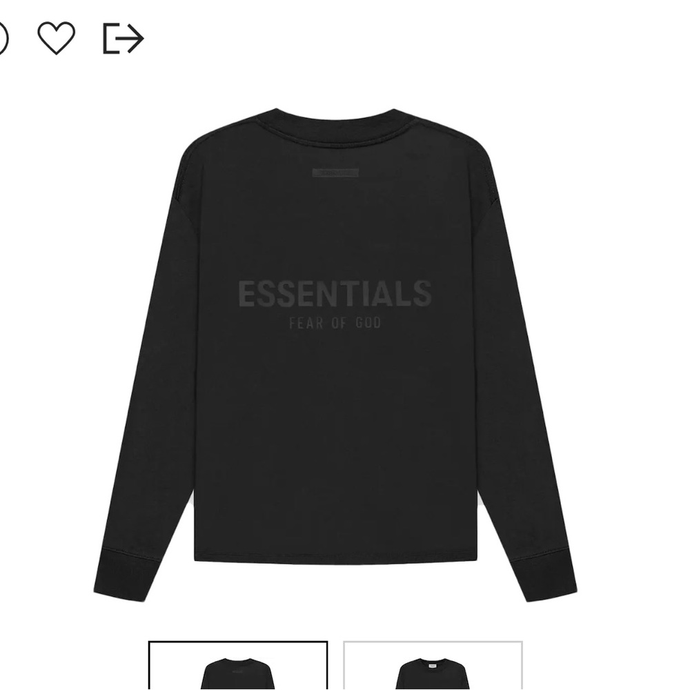 Essentials fear of God, black, long sleeve T-shirt